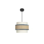 CORNALINA, Lámpara colgante color beige y azul, 30 cm diametro