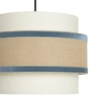 CORNALINA, Lámpara colgante color beige y azul, detalle