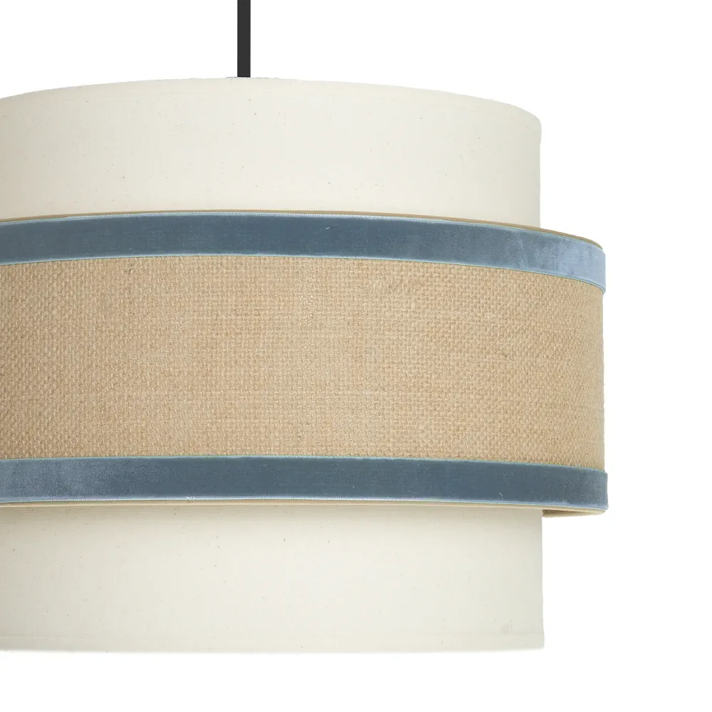 CORNALINA, Lámpara colgante color beige y azul, detalle