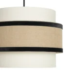 CORNALINA, Lámpara colgante color beige y negro, detalle