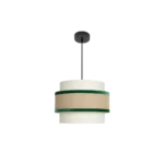 CORNALINA, Lámpara colgante color beige y verde, 30 cm diametro