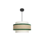 CORNALINA, Lámpara colgante color beige y verde, 40 cm diametro