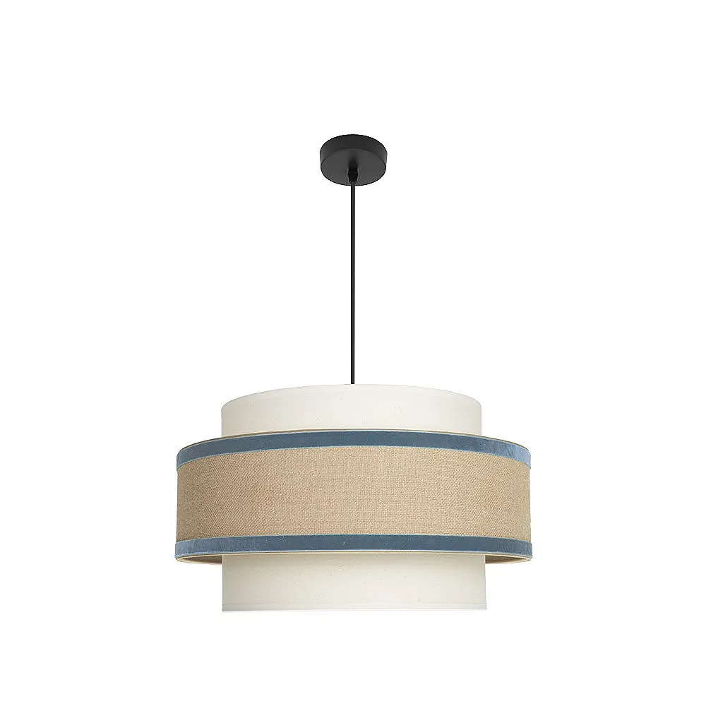 CORNALINA, Lámpara colgante color beige y azul, 50 cm diametro