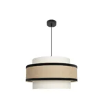 CORNALINA, Lámpara colgante color beige y negro, 50 cm diametro