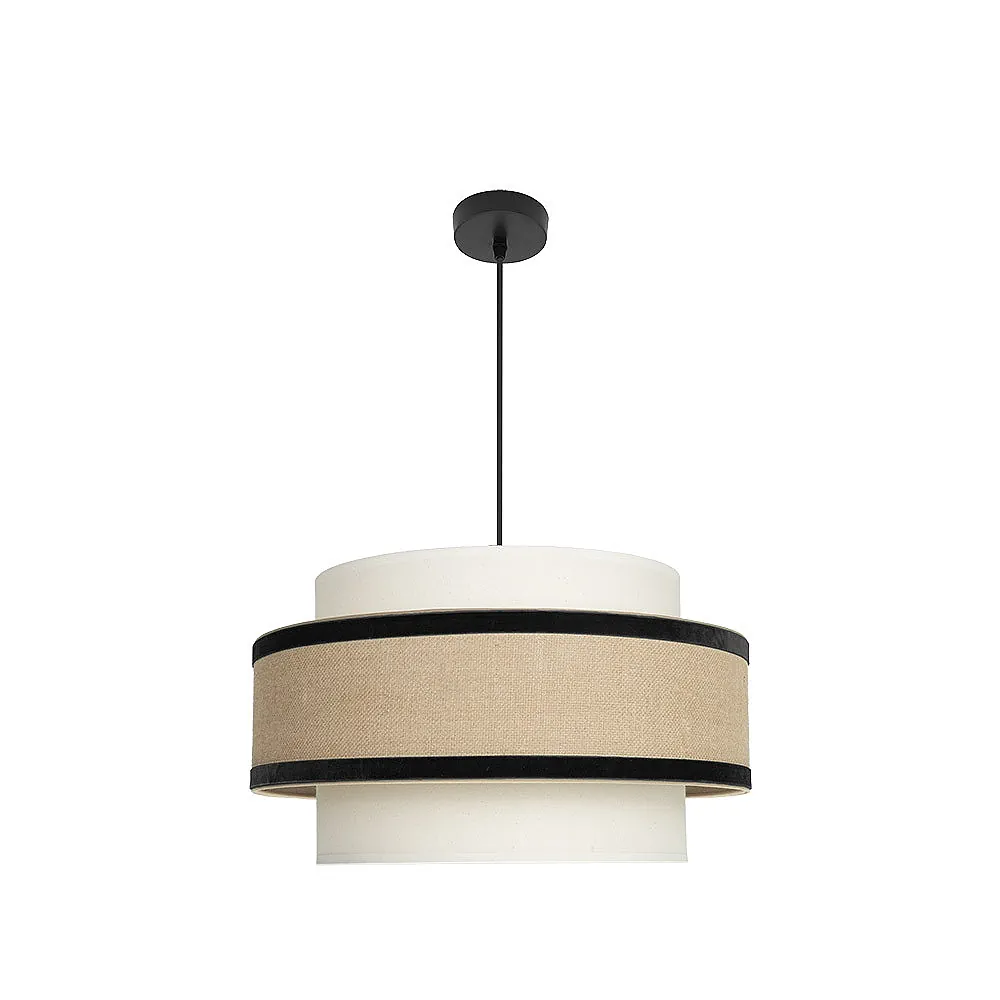 CORNALINA, Lámpara colgante color beige y negro, 50 cm diametro