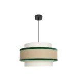 CORNALINA, Lámpara colgante color beige y verde, 50 cm diametro