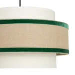CORNALINA, Lámpara colgante color beige y verde, detalle