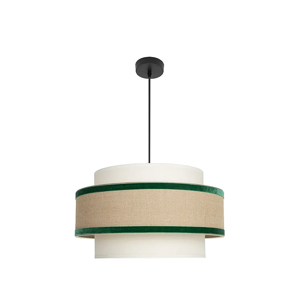 CORNALINA, Lámpara colgante color beige y verde, 50 cm diametro