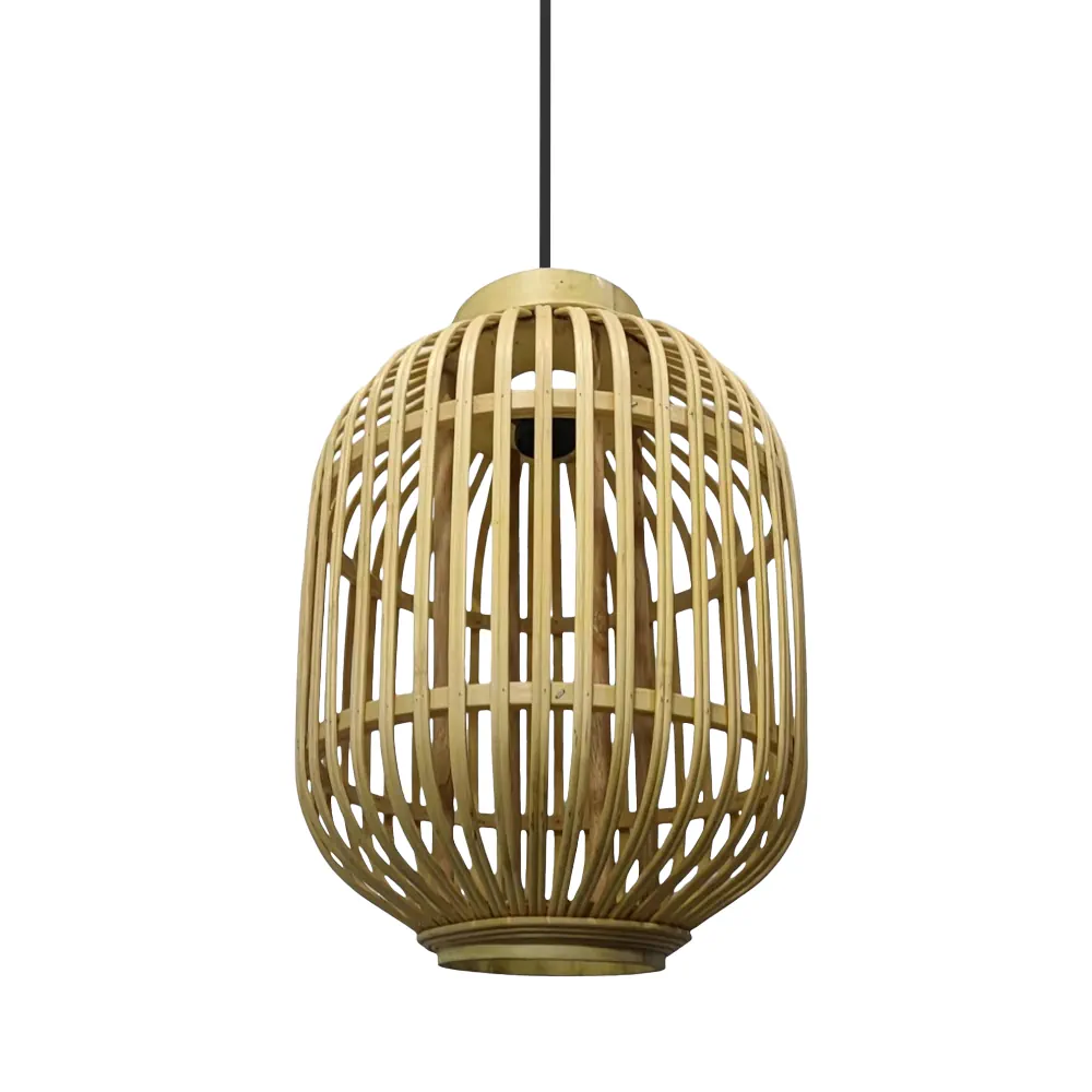 DIEZMA, Colgante natural en bambú Ø28 cm, detalle