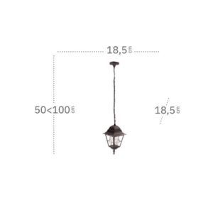 BOOTES, colgante exterior aluminio, dimensiones