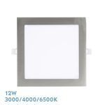 ABACO, Downlight LED Cuadrado 12W (17x17 cm), Níquel, Selector color de luz