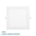 ABACO, Downlight LED Cuadrado 18W (22,5x22,5 cm), Blanco, Selector color de luz