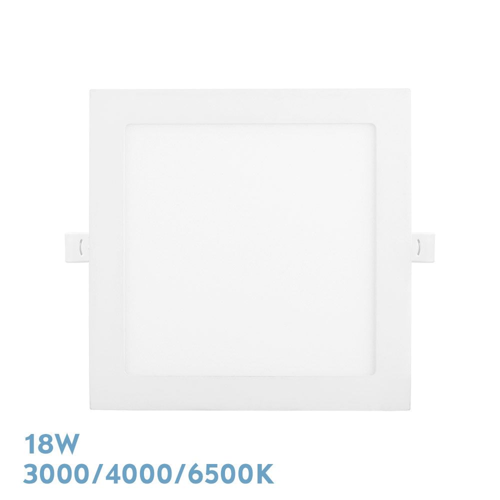 ABACO, Downlight LED Cuadrado 18W (22,5x22,5 cm), Blanco, Selector color de luz