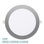 SILEX, Downlight LED Redondo 12W (Ø17 cm), Níquel, Selector color de luz