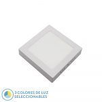 GABRO, Plafón LED Blanco Cuadrado 18W (22x22 cm) Selector color de luz