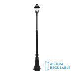Spica, farola exterior aluminio negro, altura regulable