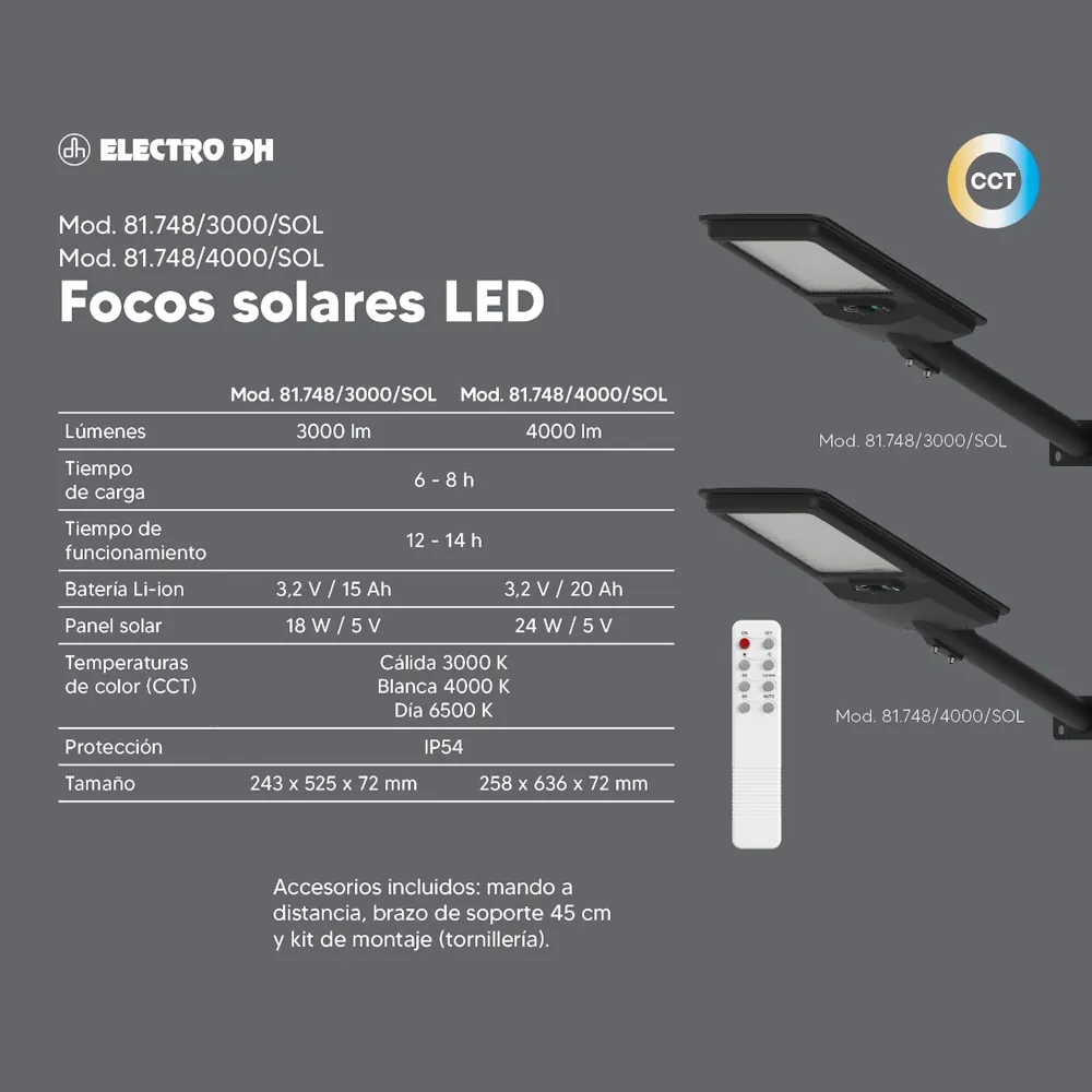 Farola, foco SOLAR Led