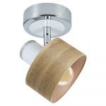 NANDO, Foco - Cromo/Blanco | Madera Clara