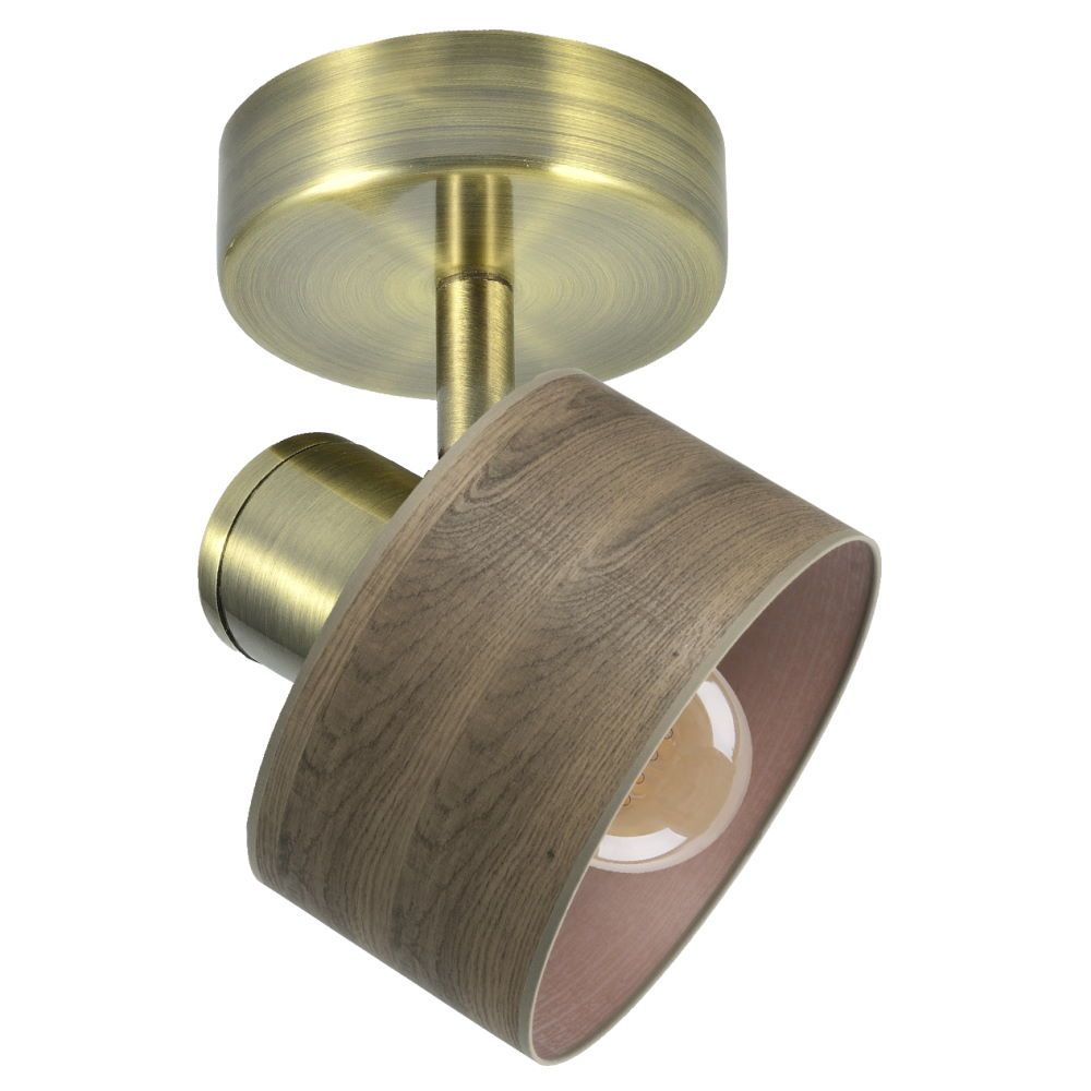 NANDO, Foco - Cuero | Madera Oscura