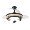 GLADIATOR, Ventilador techo aspas retráctiles, color negro-madera