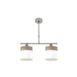 CLOE, Colgante lámpara de 2 apliques, color Níquel/Madera gris