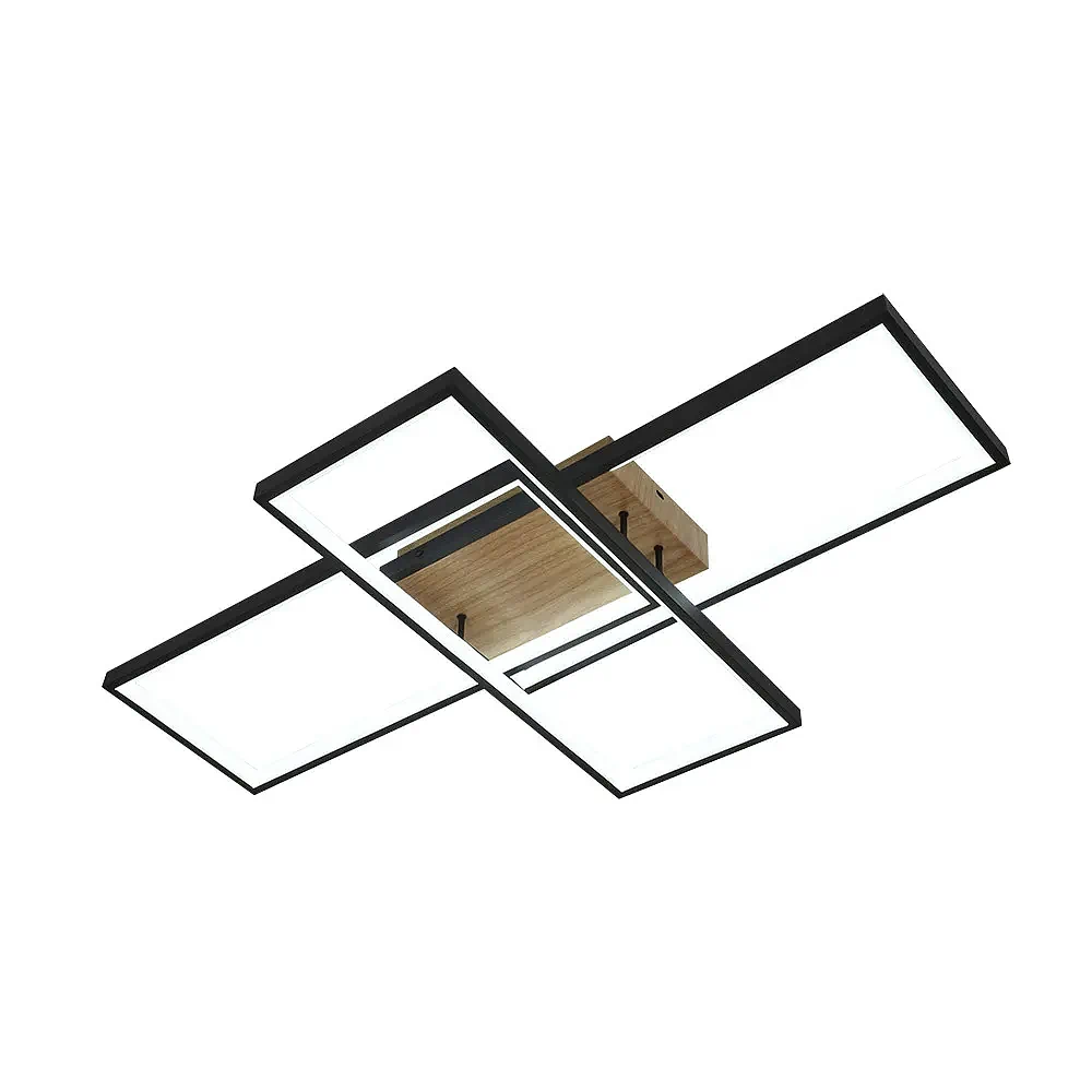 MADALETA, Plafón led 134W, color negro y madera