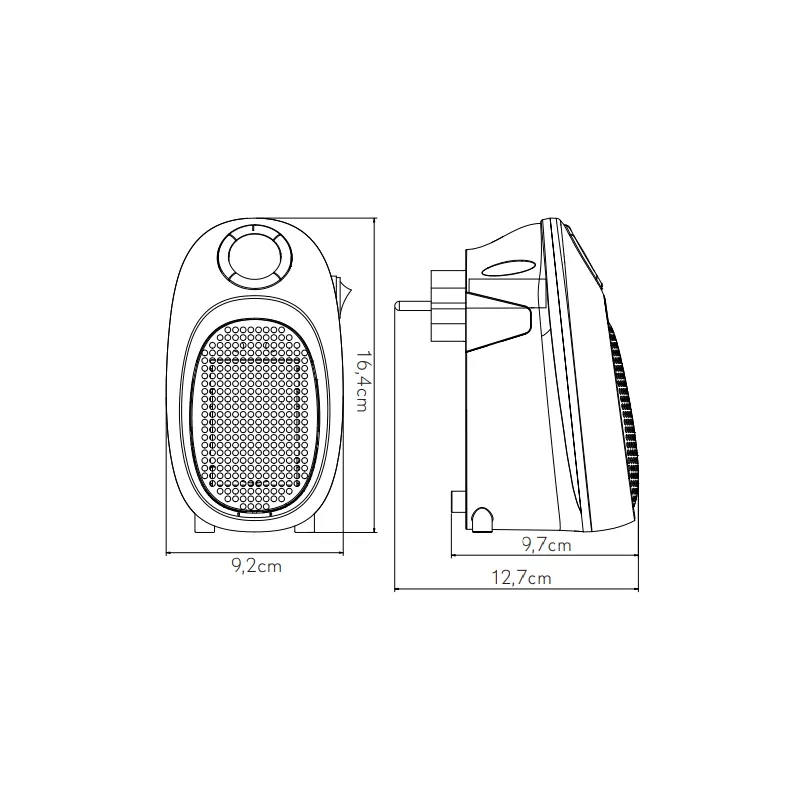 MALASIA, Termoventilador cerámico enchufable