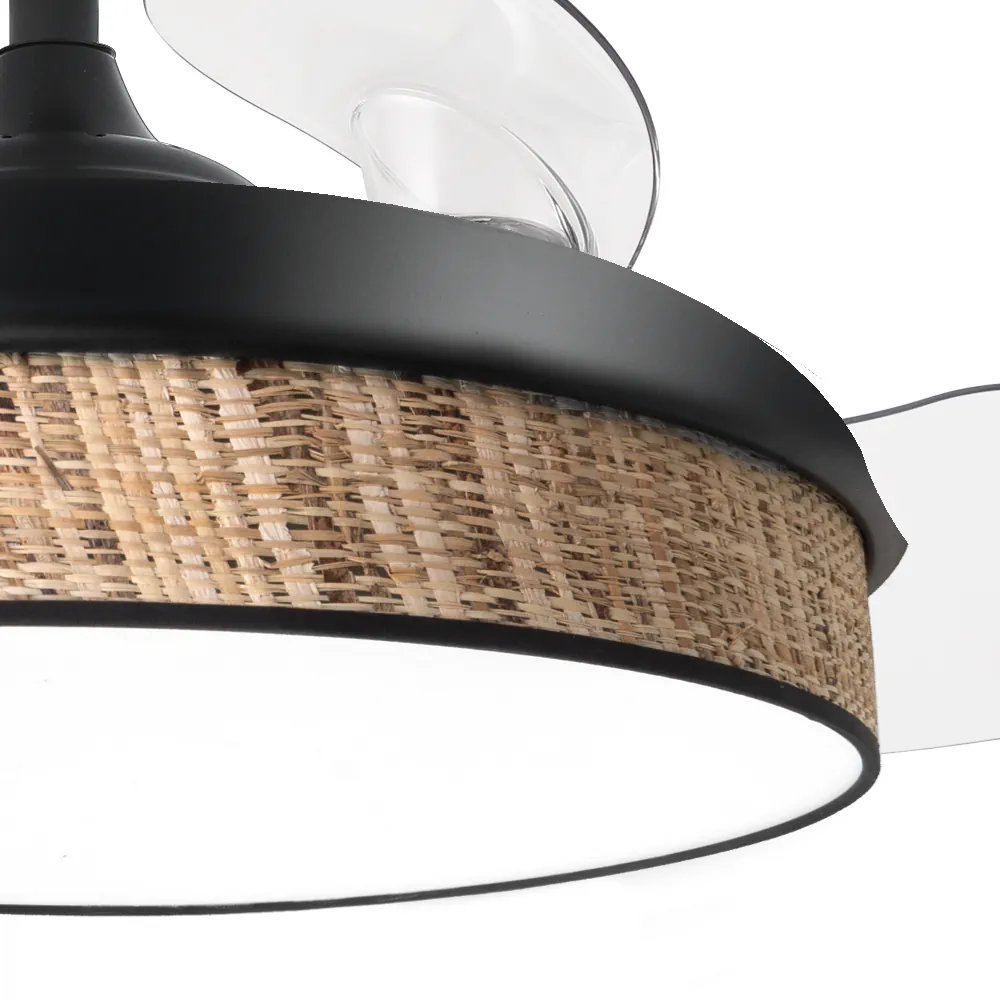 MODA, Ventilador de techo color negro/cañizo oscuro