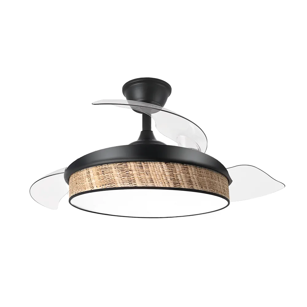 MODA, Ventilador de techo color negro/cañizo oscuro