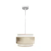 NEPAL, Lámpara colgante blanco, pantalla blanco/oro, 30 cm diámetro