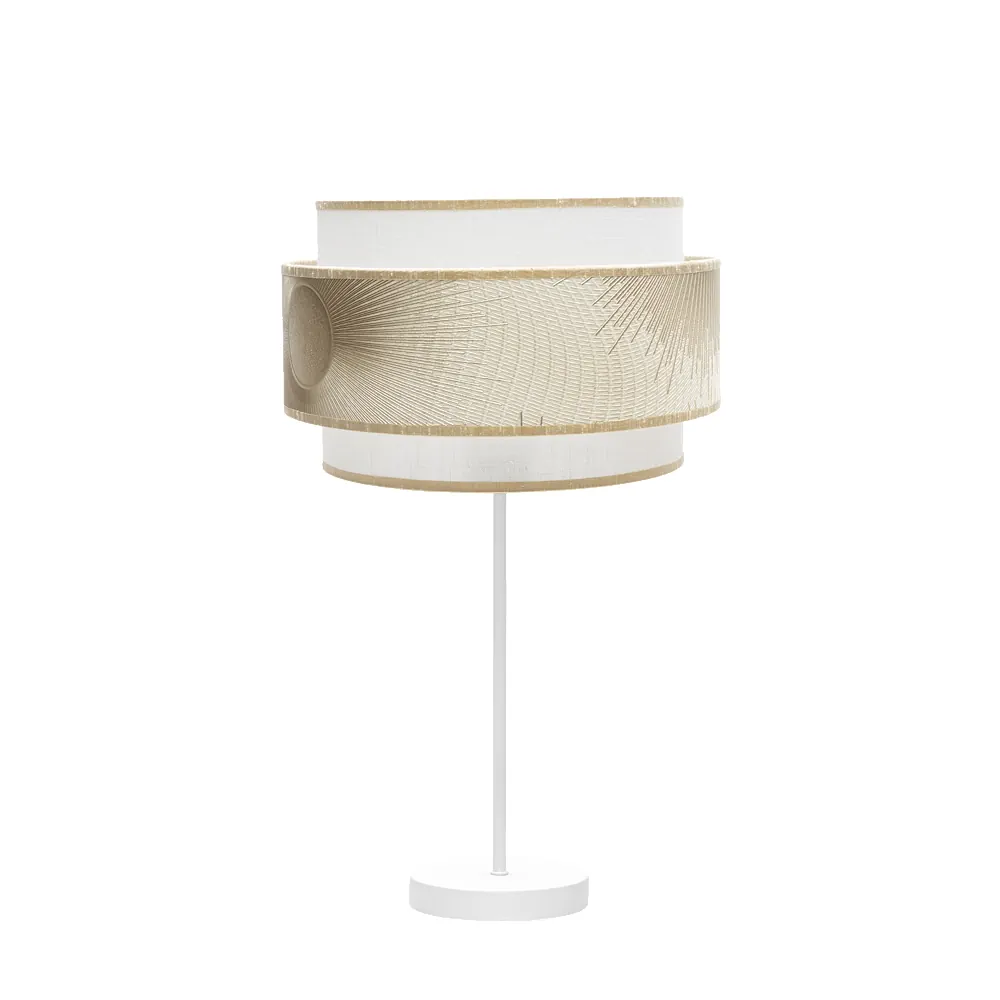 NEPAL, Lámpara de sobremesa blanco/oro, pie color blanco