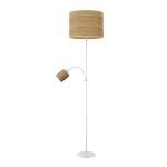 ARMONIA, lámpara de pie con luz auxiliar, color blanco/madera clara