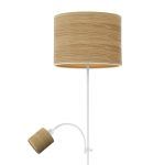ARMONIA, lámpara de pie con luz auxiliar, color blanco/madera clara