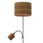 ARMONIA, lámpara de pie con luz auxiliar, color marrón/madera oscura