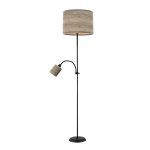 ARMONIA, lámpara de pie con luz auxiliar, color negro/madera gris