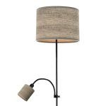 ARMONIA, lámpara de pie con luz auxiliar, color negro/madera gris