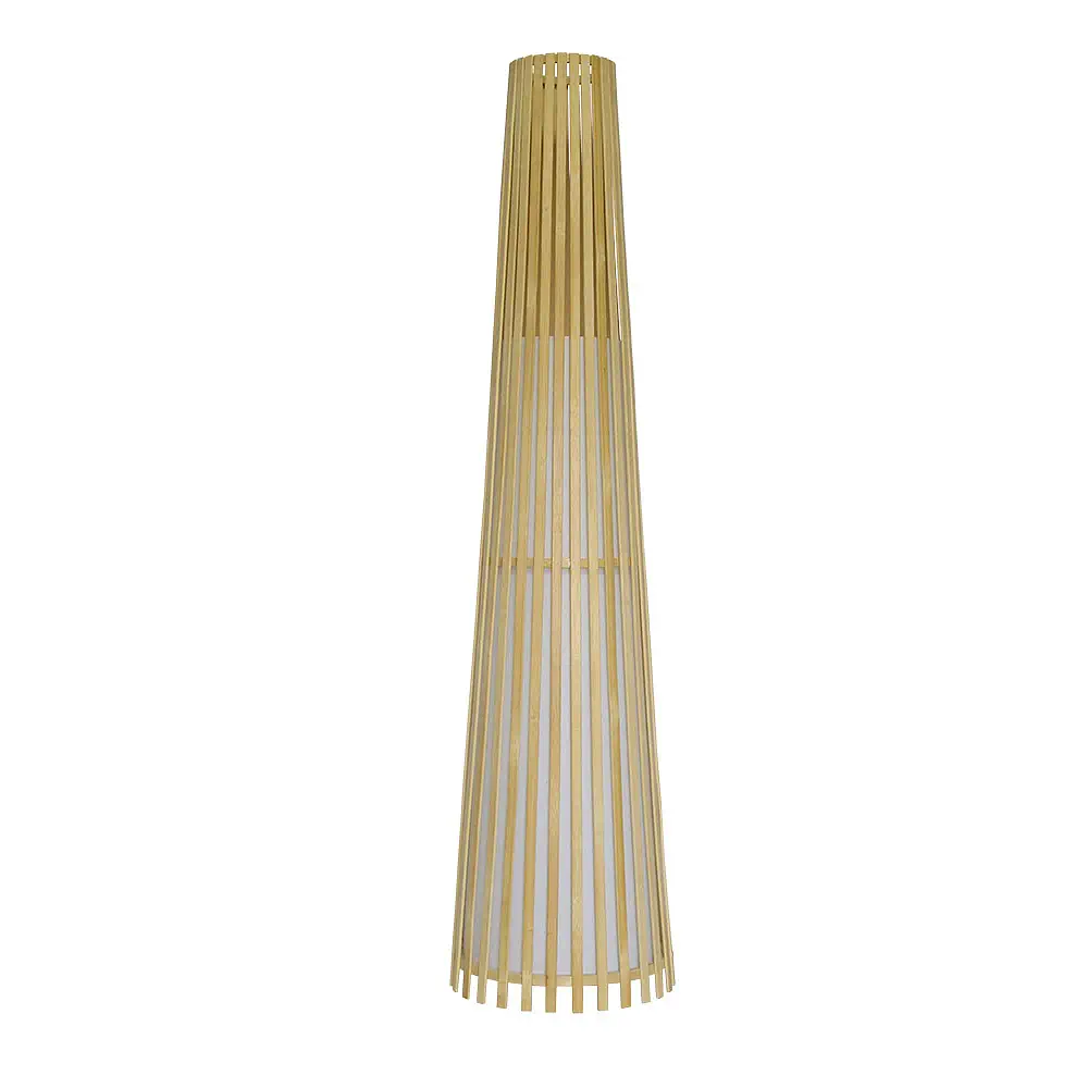 KOFI, Lámpara de píe realizada en bambú natural y pergamino, Altura 120 cm