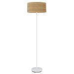 JERTE, Lámpara de pie color blanco con pantalla color madera clara