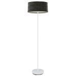 JERTE, Lámpara de pie color blanco con pantalla color madera negra