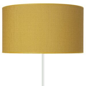 MODA amarillo, lámpara de pie, pie color blanco, detalle