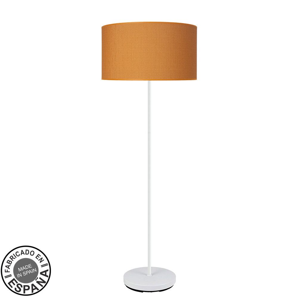 MODA naranja, lámpara de pie, pie color blanco