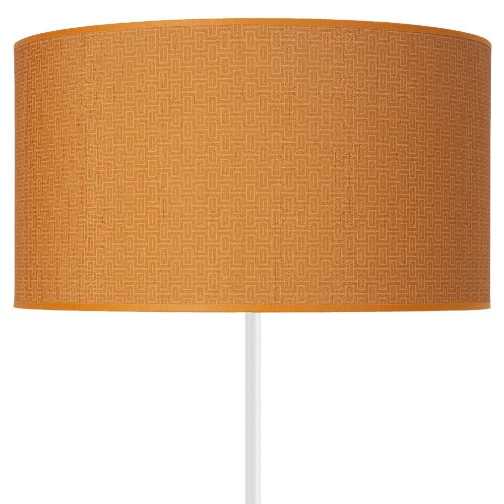 MODA naranja, lámpara de pie, pie color blanco, detalle