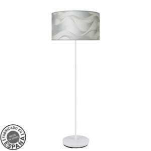 MODA ola gris, lámpara de pie, pie color blanco