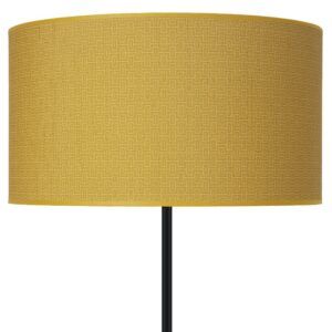 MODA amarillo, lámpara de pie, pie color negro, detalle