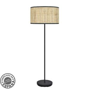 MODA cañizo oscuro, lámpara de pie, pie color negro