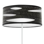ODRA, Lámpara de pie color blanco, con pantalla color madera negra