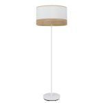 OLGA, Lámpara de pie, color blanco, con pantalla color blanco/madera clara