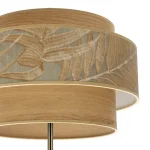 SAMOA, lámpara de pie color cuero con pantalla diseño color camel