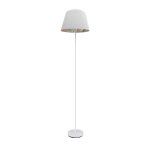TUNEZ, Lámpara de pie color blanco, pantalla blanca con estampado interior