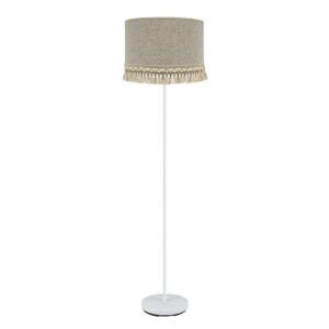 VERA, Lámpara de pie color blanco y pantalla lino beige